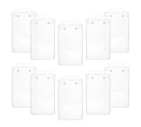 Amosfun Porte-badge en Plastique Transparent, Pochette pour Carte D'identité Verticale, Abs, 10 Pcs, Protection Renforcée, pour Bureau et École, Employés et Étudiants