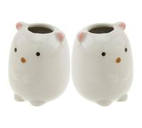 Amosfun Porte-Brosse À Dents en Céramique avec Distributeur De Cure-Dents Automatique Compact Organisateur De Salle De Bain 5X4X4Cm Pratique pour Bureau Et Décoration