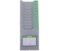 Amosfun Porte-cartes Mural à 10 Emplacements en Métal Fixation par Vis, Support Multi-grilles pour Cartes de Pointage, Rangement Bureau et Entrepôt, Organisateur Matériel Compact et Léger