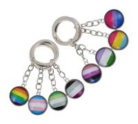 Amosfun Porte-clés Arc-en-ciel en Métal 8 Pièces Lot, Pendentifs Colorés pour Paquet et Clés, Accessoires Pratiques Lgbt Rainbow Gay Lesbienne Pride, Décoration Légère et Style Aléatoire