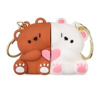 Amosfun Porte-clés Couple Magnétique en Plastique Robuste, 1 Paire de Pendentifs Ours Mignons Assortis, Accessoire Kawaii pour Paquet à Dos et Paquet à Main, Présent Amitié Pratique
