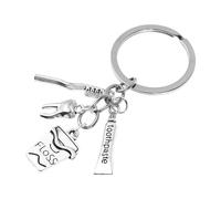 Amosfun Porte-Clés Dentiste Créatif En Forme De Brosse À Dents 2.83X1.14X0.12 Pouces Accessoire Original Pour Cadeau Assistante Et