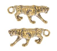Amosfun Porte-clés DIY Décor 2pcs Pendentifs Tigre en Cuivre Or, Design Compact et Portable, Style Antique Unique pour Décoration Paquet à Main