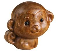 Amosfun Porte-clés Singe en Bois Vert de Santal, Pendentif Artisanal Zodiaque Chinois, Décoration Suspendue pour Clés et Paquet, Statuette Singe Sculptée pour Présent Déco Maison,