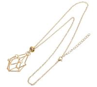 Amosfun Porte-collier en Métal Doré Cage Filet pour Cristal Naturel, Collier Pendentif Ajustable, Ornement Vintage pour Création Bijoux, Accessoire Porte-pierre Élégant et Léger, Usage