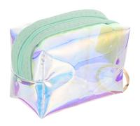 Amosfun Porte-monnaie Mini Transparent Laser Vert Porte-clés, Pochette Compacte en Pvc Solide pour Pièces de Monnaie et Cartes, Petit Portefeuille Pratique pour Adolescentes et Femmes
