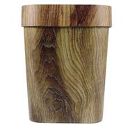 Amosfun Poubelle Carrée Bois Imitation 14 L pour Bureau Cuisine Aspect Vintage Rustique Maison Salon