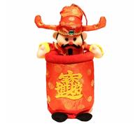 Amosfun Poubelle de Bureau Décorative Style Dieu Richesse, Rouge