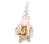 Amosfun Poupée GNOME De Noël Décorative Dorée Chapeau, Figurine Debout 20 Cm en Résine, Décoration Festive Intérieure pour Table De Fête De Noël