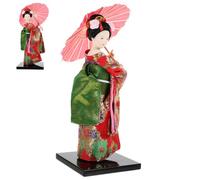 Amosfun Poupée Kimono Japonaise Figure de poupée Japonaise poupée Geisha décoration Japonaise Decoration Ornement de Bureau Artisanat à la Maison Soie