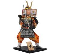 Amosfun Poupée Samouraï Japonaise Décorative, Style Traditionnel pour Table | Gypse, Tissu, Bois et Écume, Ambiance Authentique, Collectionneurs et Passionnés Japonerie