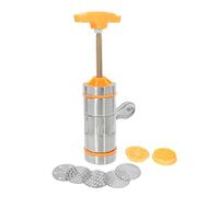 Amosfun Presse à Pâtes Manuelle en Inox 7 Moules Multifonctions, Machine à Nouilles Compacte pour Usage Maison, Outil la Cuisine Orange 1 Ensemble, Fabrication Rapide de Pâtes Fraîches