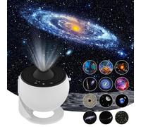 Amosfun Projecteur de Veilleuse Galaxie pour Chambre à Coucher Projecteur D’Étoiles Nébuleuse avec 12 Films Interchangeables Rotation 360° Lampe USB Silencieuse pour Ambiance Nocturne