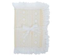 Amosfun Protège-cahier en Tissu Blanc Dentelle Délicate et Nœud, Couverture Élégante pour Lecture Quotidienne, Ajustement Sécurisé et Usage Polyvalent