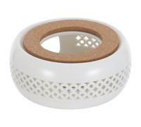 Amosfun Réchaud avec Support Bougie pour Théière en Céramique Blanche Chauffage et Rétention de Chaleur, Cuisine et Décoration Maison