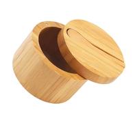 Amosfun Récipient à sel de cuisine avec couvercle rotatif magnétique, support rond pour condiments pour le stockage du poivre, du sucre, des épices, facile à nettoyer, design peu encombrant pour la