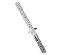 Amosfun Règle en Métal Portable et Précise Clip Détachable, Acier Argenté, pour Bricolage et Patchwork, Règle de Poche 15cm Compacte