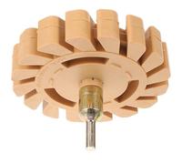 Amosfun Roue de Gomme en Caoutchouc Beige 100mm pour Perceuse, Disque de Polissage Solide pour Enlever Autocollants de Pneus Voiture et Bateau Couleur Aléatoire