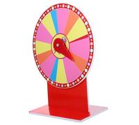 Amosfun Roue Tombola Rotative 30 Cm Lumières LED, Plateau Tournant Effaçable en PVC et Métal, Accessoire Ludique pour Fêtes, Jeux de Société et Événements Familiaux