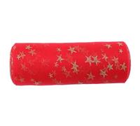 Amosfun Rouleau de Tulle Étoilé Rouge pour Déco Mariage et Fête, 0,15 M | Polyester Pliable, Usage DIY pour Tutu et Couronne, Décor Maison, Bobine Légère