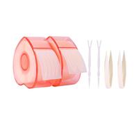Amosfun Ruban Adhésif Double Paupière en Dentelle Invisible Forme Cœur 2 Pièces avec Pince à Épiler et Fourchette, Autocollant pour Paupières des Femmes, Bande Rehaussante Yeux