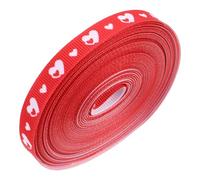Amosfun Ruban Rouge en Polyester 1 Cm X 9 Mètres pour Saint-valentin, Motif Cœurs, Décorations DIY pour Bouquets, Emballage Présents et Fêtes Romantiques