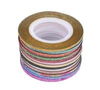 Amosfun Rubans Adhésifs Pailletés pour Ongles 2 Mm, 14 Couleurs Mates Dos Autocollant, Décoration Nail Art Diy, Outils Manucure pour Femmes, Bande Décorative pour Ongles et Pédicure