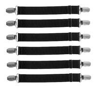 Amosfun Sangles De Bottes Élastiques Réglables 6 Pièces 2,5x20 Cm Noir, Pinces Multifonctionnelles pour Pantalons Moto, Usage Quotidien, Fixation Sécurisée pour Motards Et Activités Extérieures