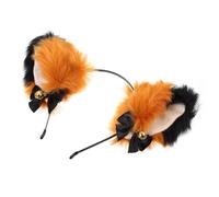 Amosfun Serrage-tête Oreilles de Renard en Peluche Douce Cloche Dorée, Bandeau Réglable, Accessoire Cheveux Fête Cosplay Halloween, Bandeau Oreilles Garçon et Filles et Adulte, Décoration