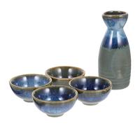 Amosfun Service À Saké Japonais 5 Pièces Pot À Saké En Céramique Avec 4 Tasses Pour Dégustation Chaud Et Froid Maison Restaurant Salon De Thé Cadeau De Fête