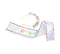 Amosfun Set Anniversaire avec Serrage-têtes en Alliage de Zinc et Satin, Accessoires Brillants et Polyvalents pour Événements Festifs et Rassemblements à Thème
