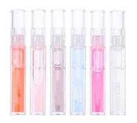 Amosfun Set de 6 Gloss à Lèvres Hydratants en Gelée Effet Pailleté, Texture Liquide Plastique, Facile à Transporter Maquillage Naturel Toutes Saisons