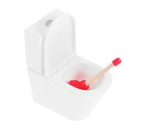 Amosfun Set de Mobilier Miniature pour Dollhouse Modèle de Toilette et Déboucheur Réalistes Accessoires de Salle de Bain pour Décoration et Jeu Créatif