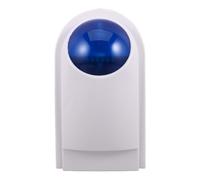 Amosfun Sirène D'alarme Sonore et Lumineuse Bleue en Plastique Haut-Parleur à Volume Réglable pour Véhicules et Entrepôts, Alarme Antivol Extérieure Flash Clignotant