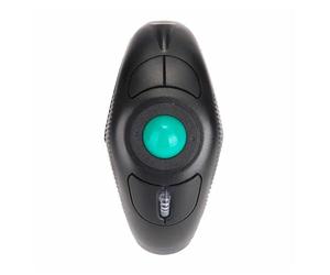 Amosfun Souris à Commande par Pouce sans Fil 2.4ghz Ergonomique pour Ordinateur Portable, Design Portable en Plastique Noir Port USB et 5 Touches