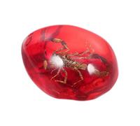 Amosfun Spécimen D’ambre Scorpion en Résine Artisanale Rouge, Pendentif Léger Décoratif pour Bijoux et Créations, Accessoire Unique pour Amateurs D’art, Présent Original