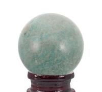 Amosfun Sphère de Cristal D'amazonite Naturelle Polie Élégante Bleu pour Décoration Feng Shui Maison, Pierres Décoratives Énergétiques Qui Rayonnent Une Énergie Positive