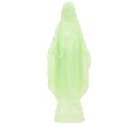 Amosfun Statue Lumineuse Vierge Notre-Dame en Plastique Vert Clair 7.1 Pouces Décoration Religieuse Intérieure Ornement Sacré-Cœur Idéal Cadeau Chrétien