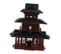 Amosfun Statue Miniature de Pagode en Résine pour Aquarium, Décor de Montagne Suspendu Double Tour Jumelle, Paysage Micro Aquatique Décoratif en Plastique, Accessoire de Terrarium Zen