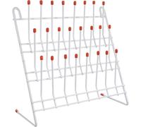 Amosfun Support de Séchage pour Tubes à Essai, Égouttoir de Laboratoire, Métal Blanc, 24 Positions, 30x30x11.5 cm