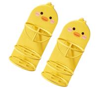 Amosfun Support Mural Porte-houppette de Maquillage Cartoon, Lot de 2 Pièces, Plastique Respirant, sans Perçage, pour Rangement Hygiénique des Éponges de Beauté, Accessoire Salle de Bain