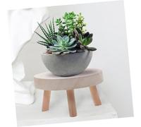 Amosfun Tabouret rond rustique en bois avec grande capacité pour salle de bain et pots de fleurs, support décoratif de style campagnard pour l'organisation et le rangement de la maison et du jardin