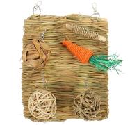 Amosfun Tapis en Paille pour Petits Animaux 1 Set, à Mâcher Naturel, Tapis de Lit pour Lapin et Cobaye, Confortable et Solide pour Cage D'été