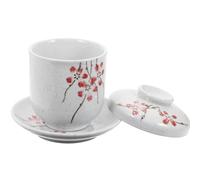 Amosfun Tasse Nid D’oiseau en Céramique Blanche 1 Personne, Petite Casserole Japonaise pour Soupe et Ragoût, Compatible Micro-ondes et Lave-vaisselle, la Cuisine et Bureau, Bol Fumant