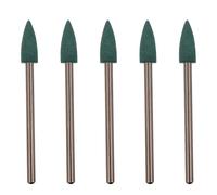 Amosfun Têtes de Polissage en Caoutchouc 5 Pcs Vertes Aiguille 4 Mm, Embouts de Meulage Rotatifs pour Outils Électriques, Meules à Aiguiser pour Broyage et Enlèvement de Rouille, Usage