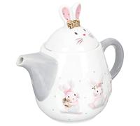 Amosfun Théières Infuseur Lapin en Céramique Théière de Pâques Pot à Eau Pichet à Café Bouilloire Décorative