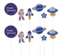 Amosfun thème de l'astronaute gâteau décorations de gâteau pour Enfants Espace thème fête Anniversaire gâteau 12pcs