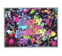 Amosfun Toile de Fond Colorée en Vinyle pour Décor Photo d'anniversaire Motif Graffiti, pour Fête d'anniversaire et Décoration de Table à Dessert