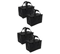 Amosfun Transport Épices 4 Pièces D'isolation De Gâteau Chauffe-Pizza à Bento Transportable à Gâteau à Lunch Étanche Fourre-Tout pour Le Déjeuner Black Tissu Non Tissé
