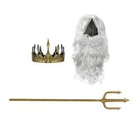 Amosfun Trident Doré en ABS pour Cosplay, Accessoire de Déguisement Adulte | Assemblage sans Outil, Prise Stable, pour Théâtre Scolaire, Fêtes Mythologiques et Changements Rapides